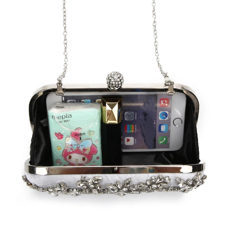 Rhinestone Shoulder Bag & Wallet Combo