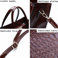 Crocodile Print Tote Women's Handbag