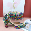 Multi Color Crystal Pointed Toe heel