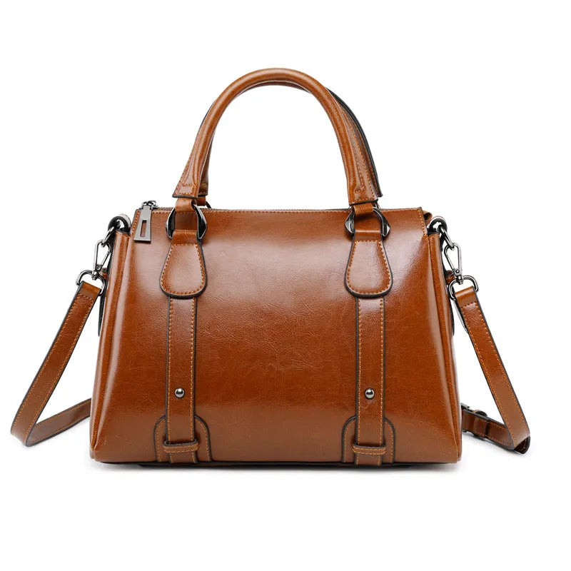 Genuine Leather Top Handle Bag