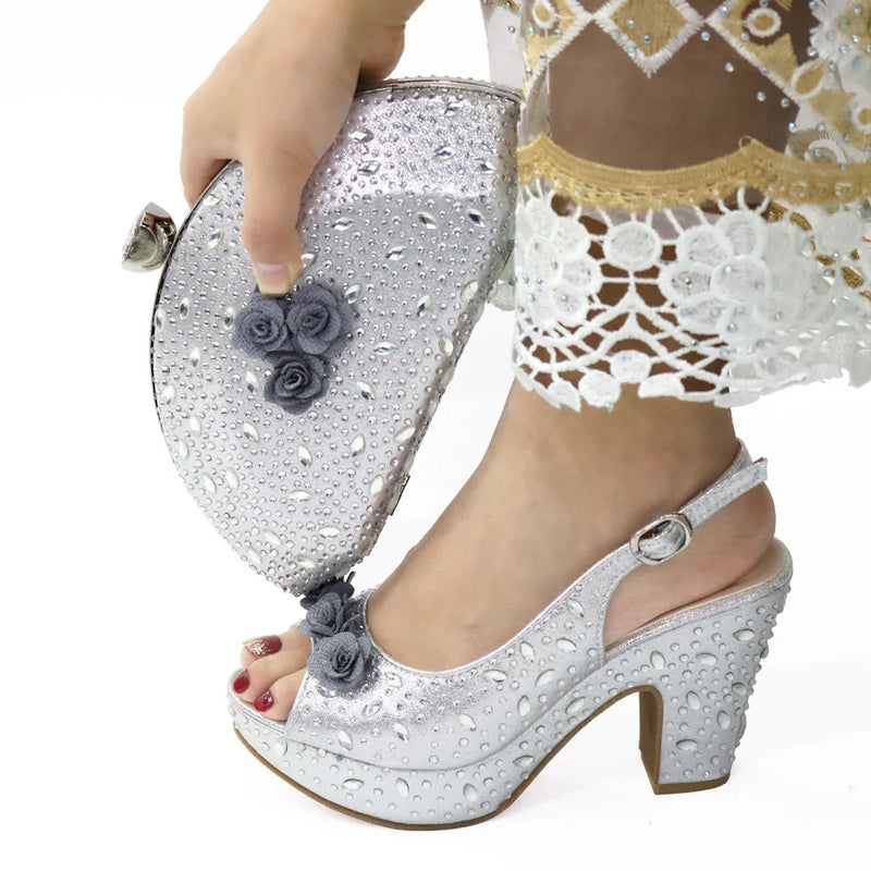 High Heels Rhinestone Wedding Shoe Set