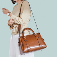 Genuine Leather Top Handle Bag