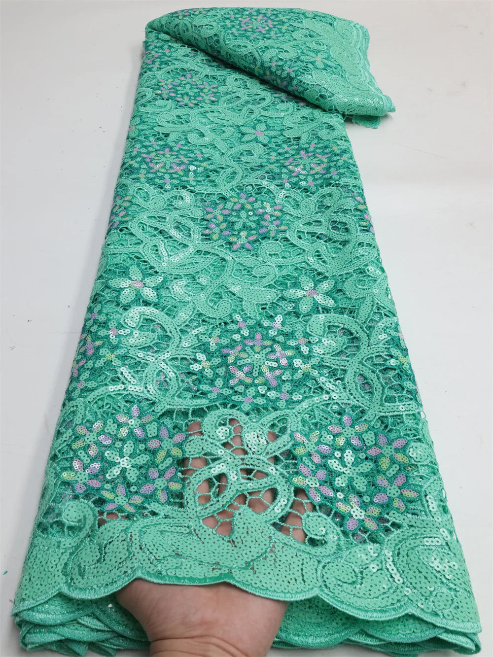 Water Soluble Lace with Embroidery