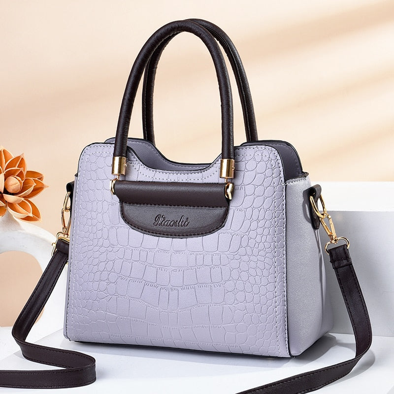 Ladies Retro Alligator Luxury Leather Handbags