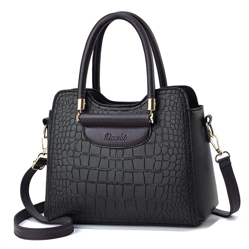 Ladies Retro Alligator Luxury Leather Handbags