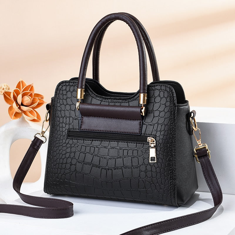 Ladies Retro Alligator Luxury Leather Handbags